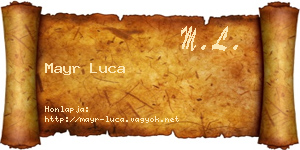 Mayr Luca névjegykártya
